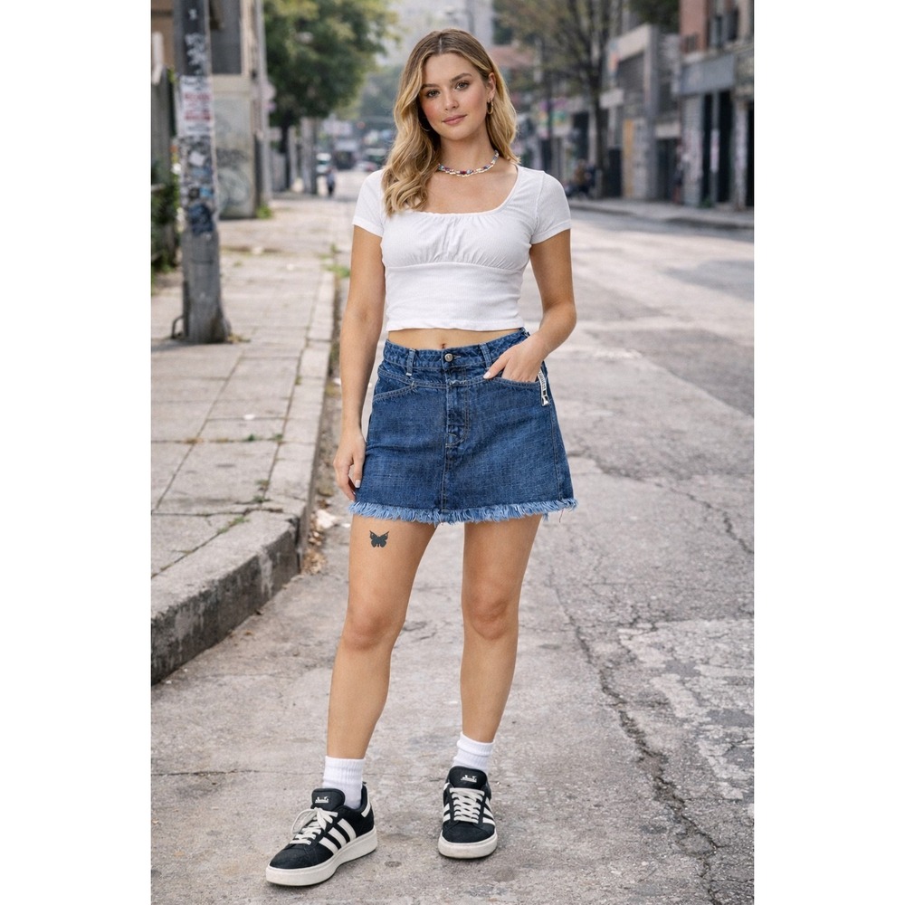 U2 Vintage‎ Marithe Francois Girbaud Denim Skirt Womens Size 31 Y2K Streetwear